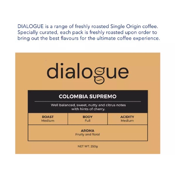 Dialogue Single Origin Colombia Supremo Freshly Roasted Coffee Beans