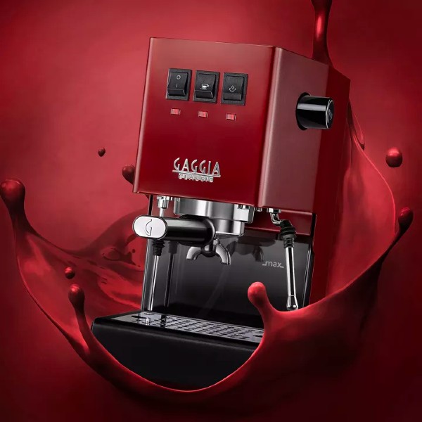 Gaggia New Classic Pro Made in Italy Coffee Machine Cherry Red